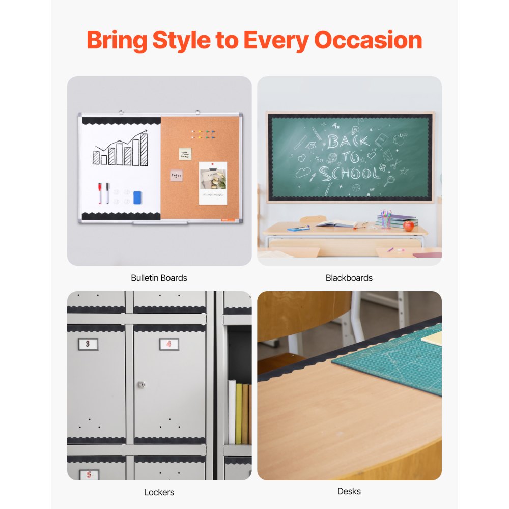 K021245 - 65.6ft Scalloped Bulletin Board Trim for Creative Décor