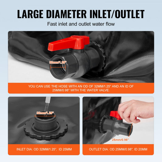BY-H240L - 63.4 Gal Portable PVC Water Bladder for Camping & Home Use