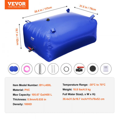 BY-L400L - Durable 400L PVC Water Storage Bladder for Emergencies