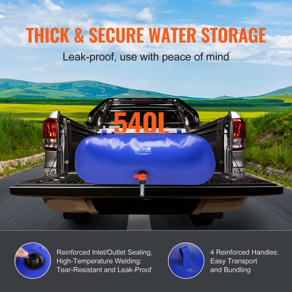 BY-L540L - 540L Emergency Water Storage Bladder, Durable 1000D PVC