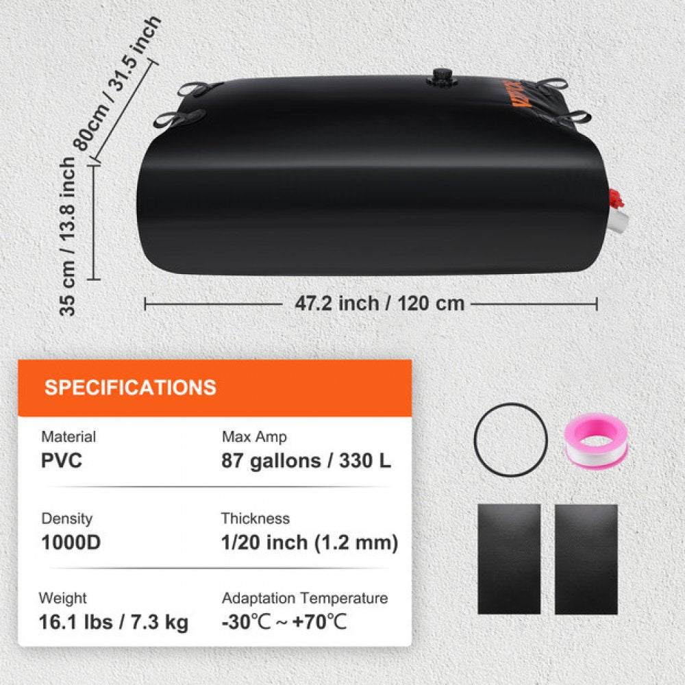 WT-0240 - Durable 87 Gallon PVC Water Tank Bladder with Dispenser
