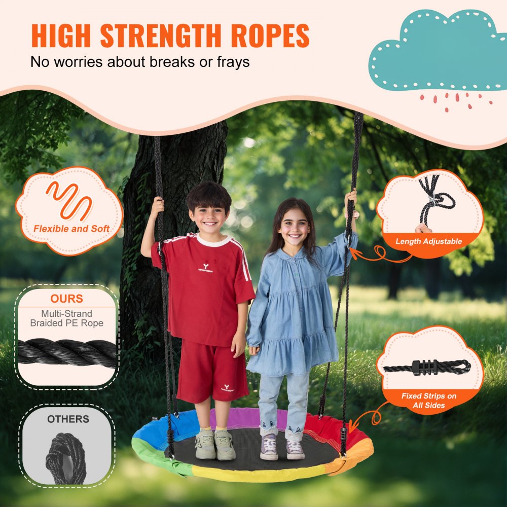 YXS-BF01 - 40" Saucer Swing for Multiple Kids, 750 lbs Capacity