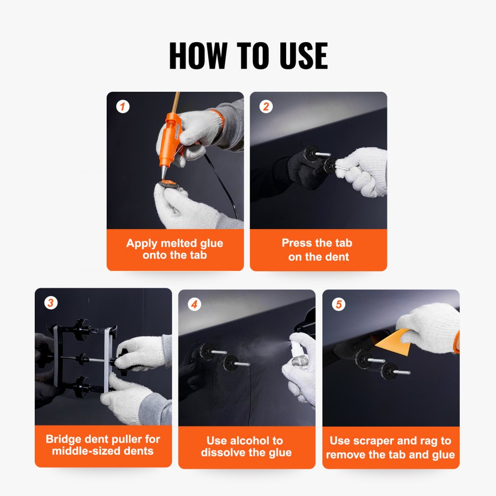 010674336927 - Versatile 25-Piece Dent Repair Kit with Glue Gun and Accessories