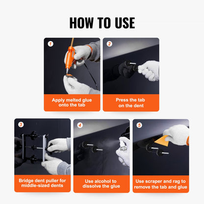 010674336927 - Versatile 25-Piece Dent Repair Kit with Glue Gun and Accessories