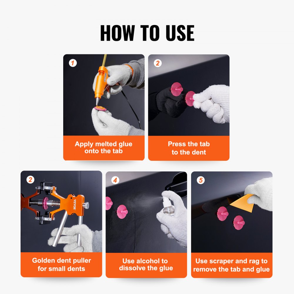 010245725771 - Heavy-Duty Car Dent Puller Kit with Stainless Steel Tools