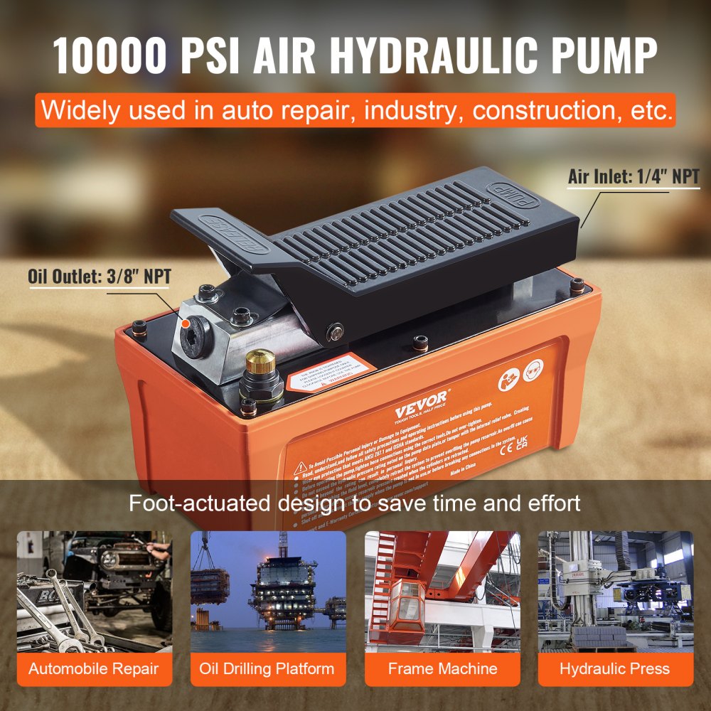 NAP002 - Compact 10,000 PSI Air Hydraulic Pump for Industrial Use