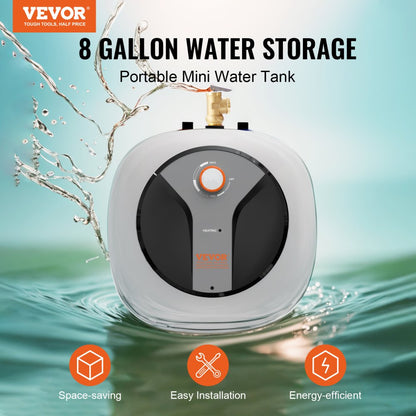 D30-14VA(M,S) - 8-Gallon VEVOR Mini-Tank Water Heater for Instant Hot Water