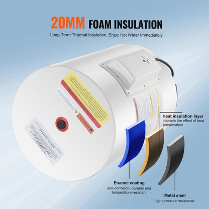 FJI-POR-40S2 - 10-Gallon Electric Water Heater with LED Display & 1600W Power