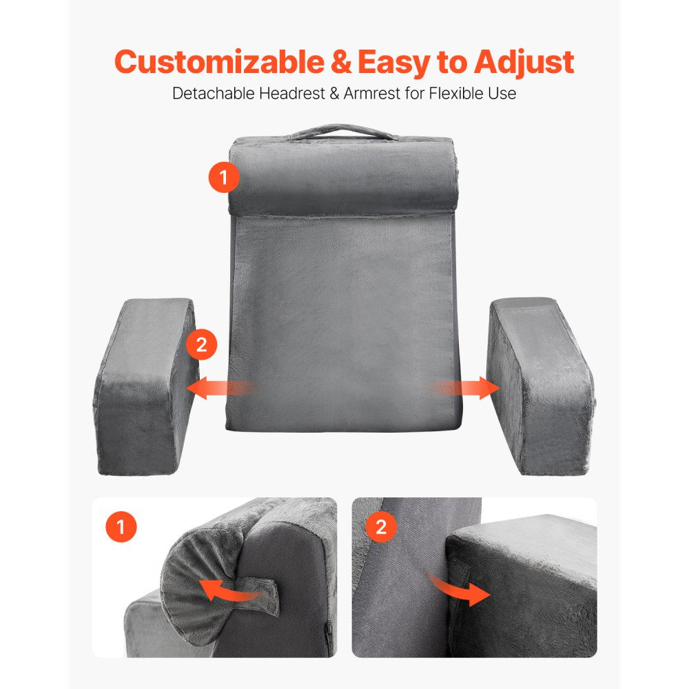 SSYDZ-06 - Ergonomic Plush Reading Pillow with 3 Pockets and Handle