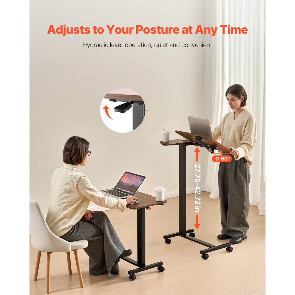 GT-SR65-B7 - Adjustable Overbed Table for Dining & Work