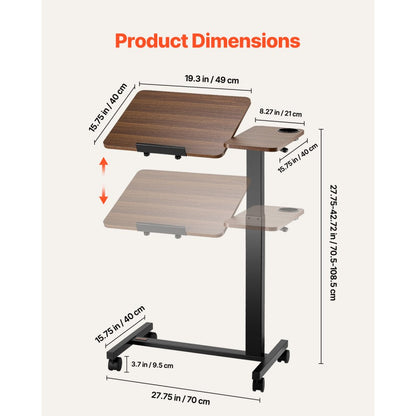 GT-SR65-B7 - Adjustable Overbed Table for Dining & Work