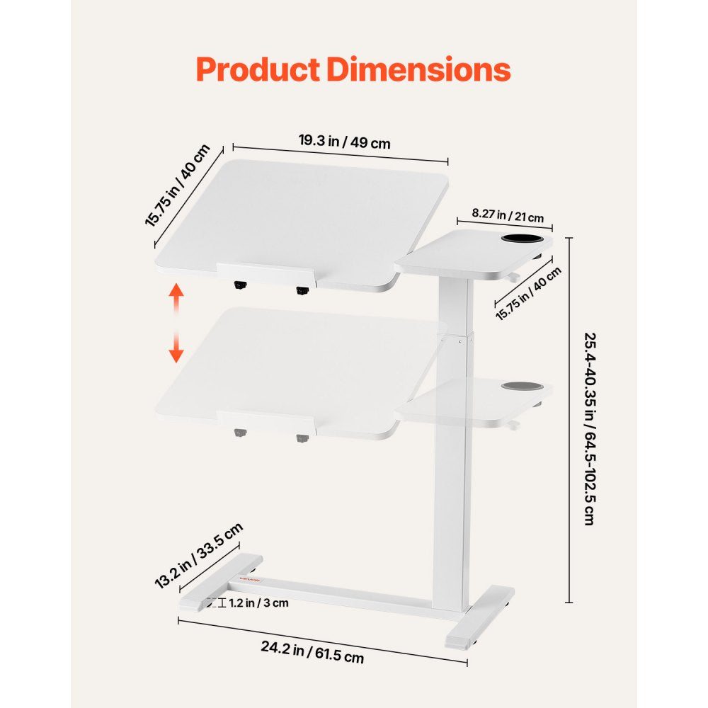 GT-SR65-B5 - Adjustable Multi-Functional Overbed Table for Dining or Work