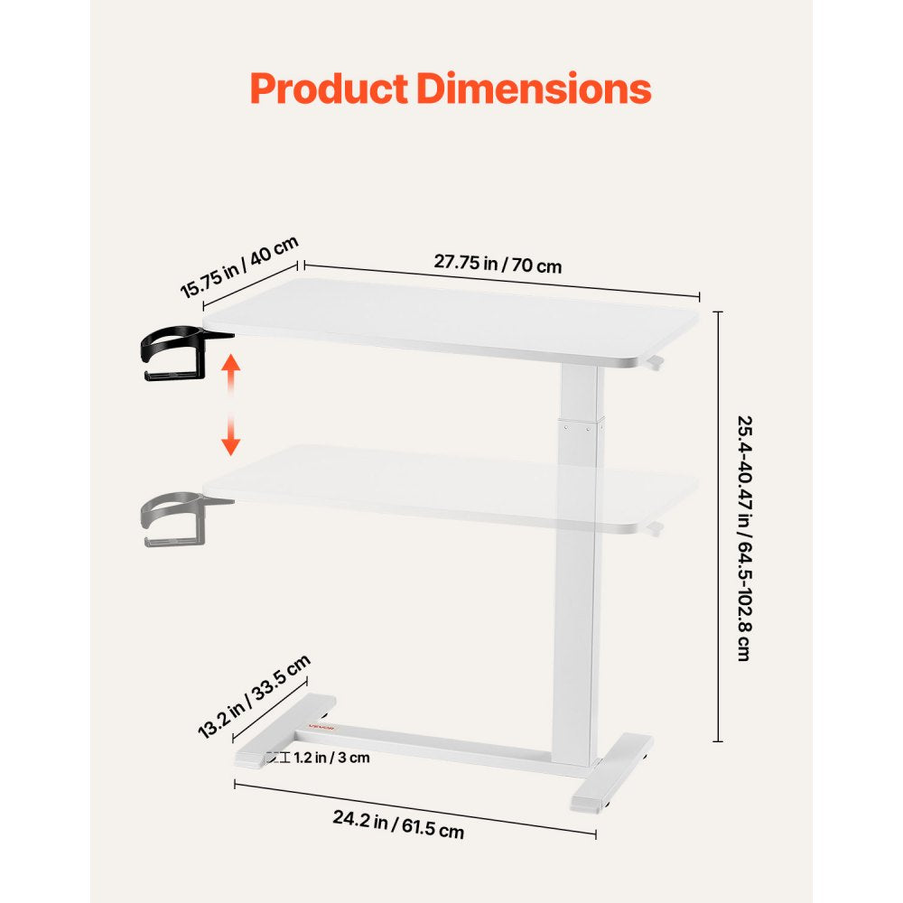 GT-SR65-B6 - Versatile Adjustable Overbed Table for Dining & Work
