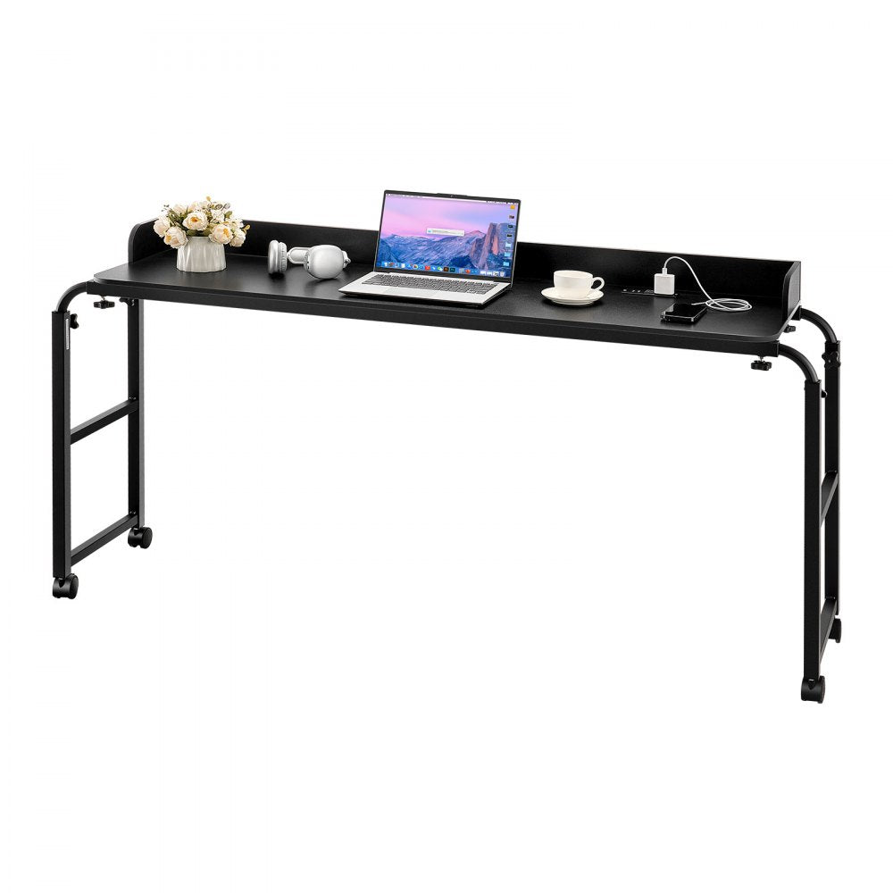 GT-JS-0005-US - Adjustable Overbed Table with Power Strip, 35-40" Height