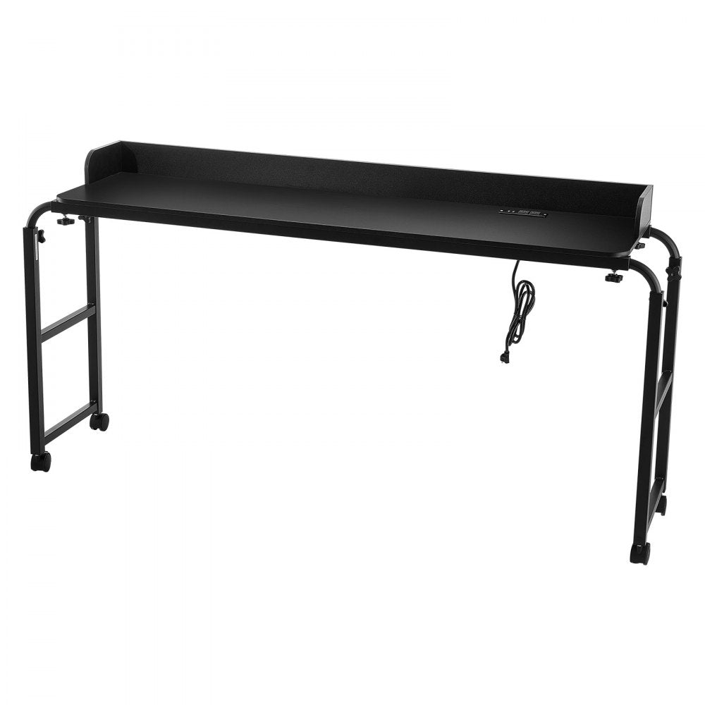 GT-JS-0005-US - Adjustable Overbed Table with Power Strip, 35-40" Height
