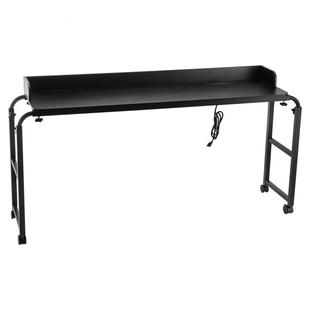 GT-JS-0005-US - Adjustable Overbed Table with Power Strip, 35-40" Height