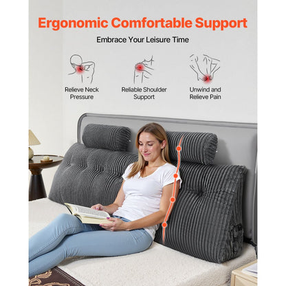 SSYDZ-08 - Velvet King Wedge Pillow with 2 Pockets & Washable Cover