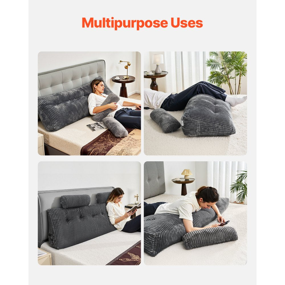 SSYDZ-08 - Velvet King Wedge Pillow with 2 Pockets & Washable Cover