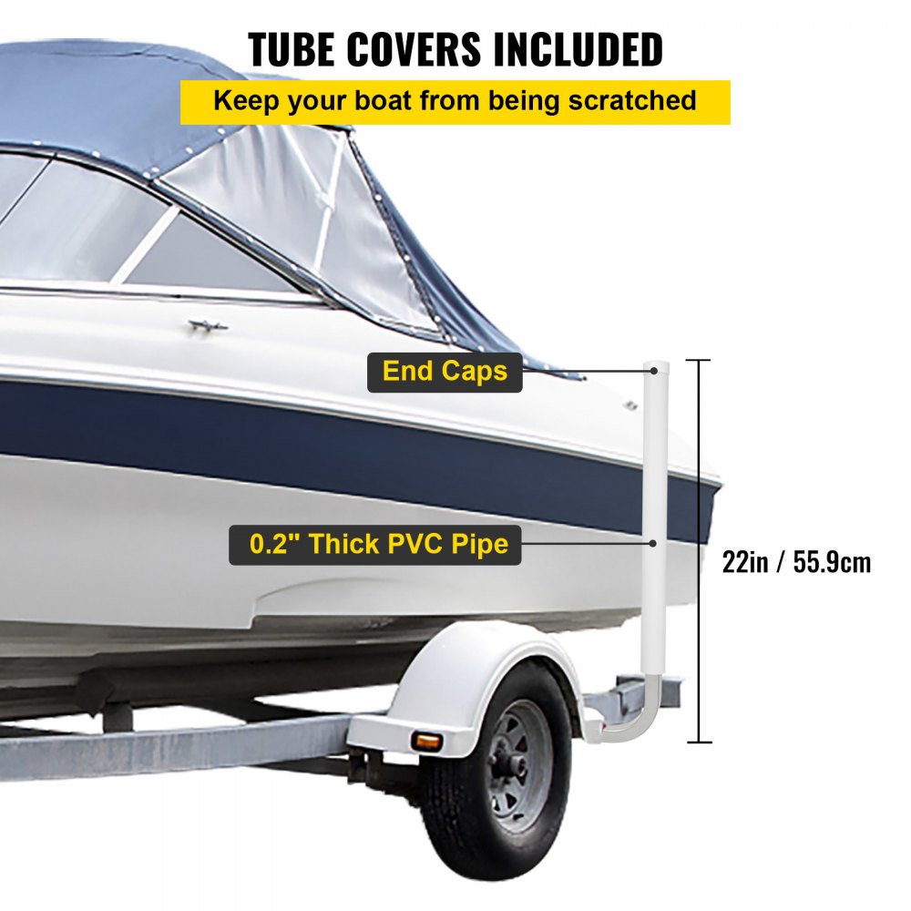 22" Boat Guide-on - Heavy-Duty Steel Trailer Guide for Safe Boat Loading