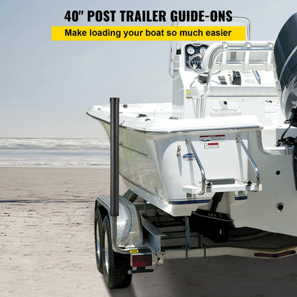 40" Trailer Guide-ons - Heavy-Duty Adjustable Boat Loading System with PVC Protection