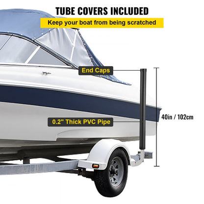 40" Trailer Guide-ons - Heavy-Duty Adjustable Boat Loading System with PVC Protection