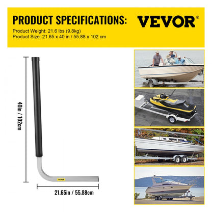 40" Trailer Guide-ons - Heavy-Duty Adjustable Boat Loading System with PVC Protection