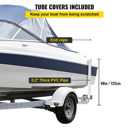 48" Boat Guide-on - Rustproof Steel Trailer Aid with PVC Covers
