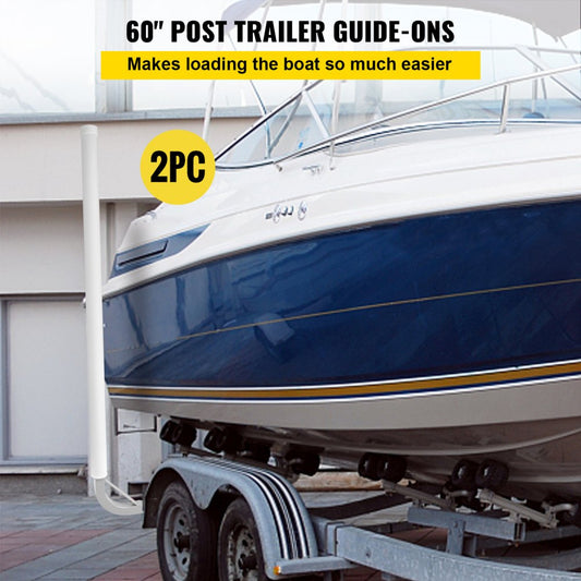 60" Boat Guide-on - Heavy-Duty Steel Trailer Guide with Adjustable Width & PVC Tubes