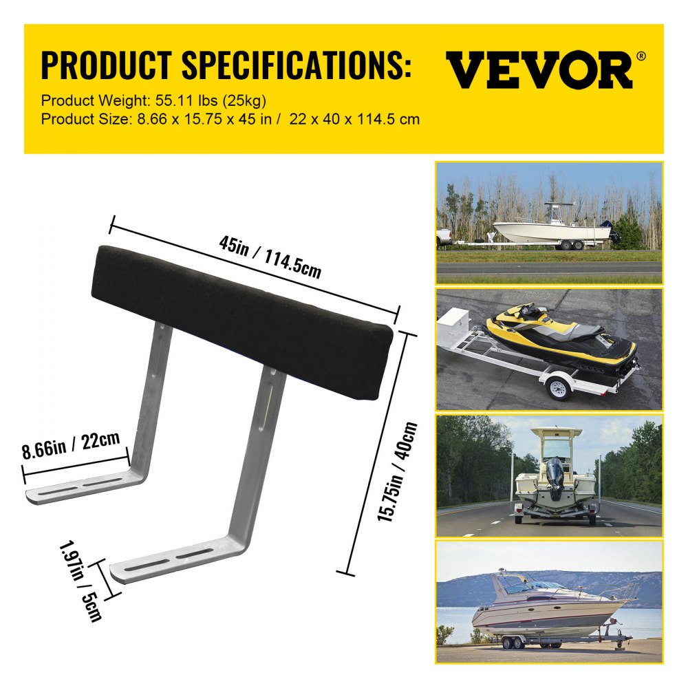 48 in Trailer Guide on - Heavy-Duty 48" Adjustable Boat Trailer Guide-ons
