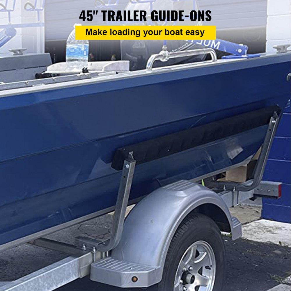 45 in Bunk Trailer Guides - Adjustable Boat Trailer Guide-ons with Marine Carpet