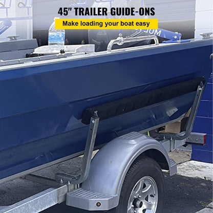 45 in Bunk Trailer Guides - Adjustable Boat Trailer Guide-ons with Marine Carpet