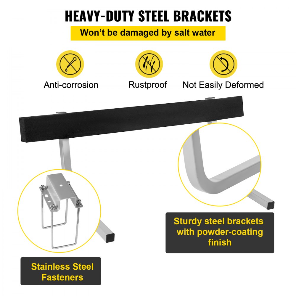 45 in Bunk Trailer Guides - Adjustable Boat Trailer Guide-ons with Marine Carpet