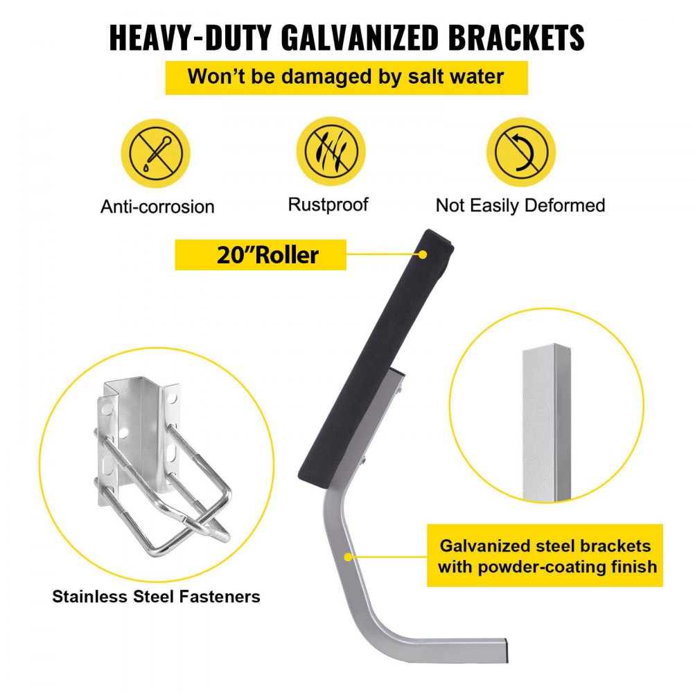 24 in Boat Guide on - Heavy-Duty Adjustable Trailer Guide with Marine Carpet