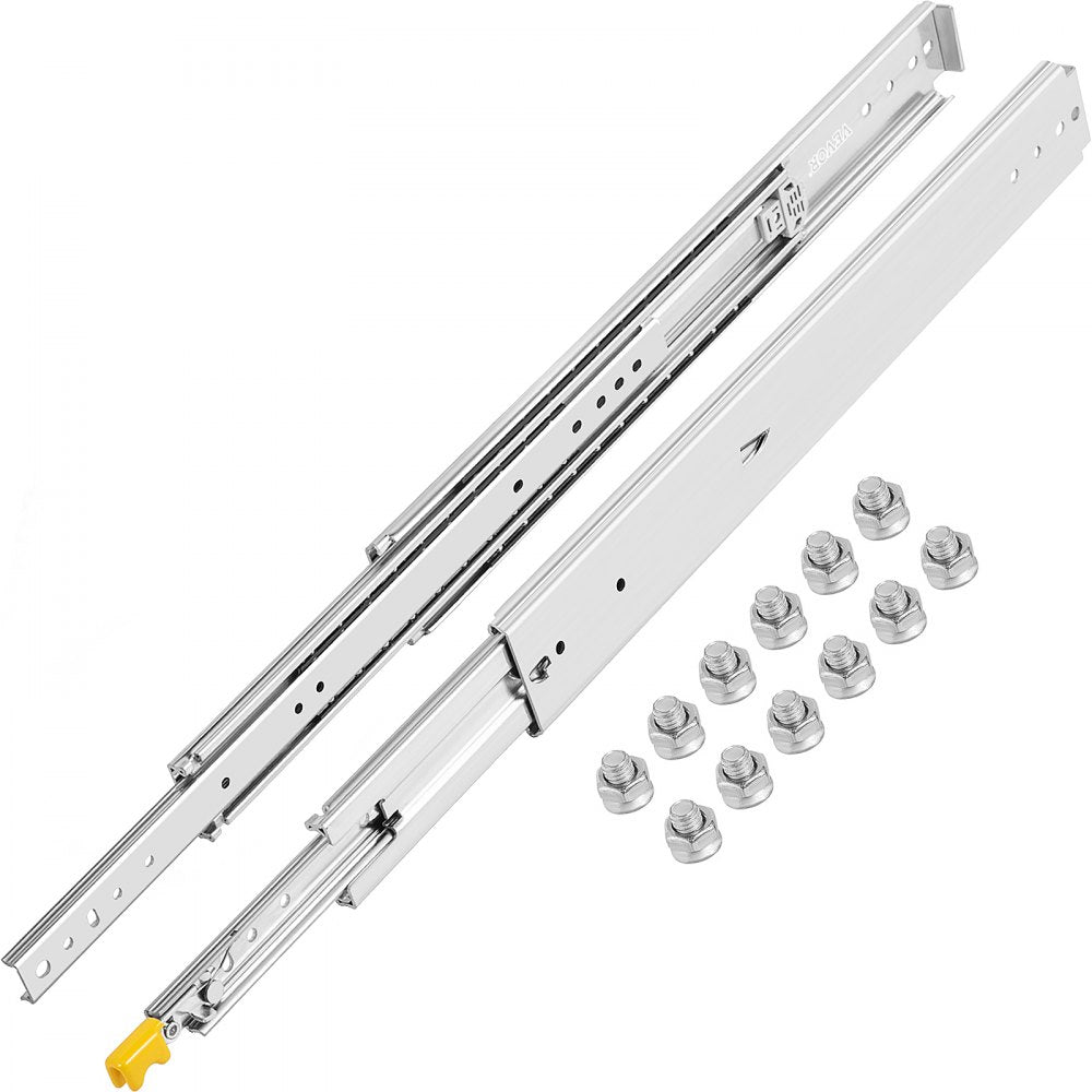 010770370655 - 22" VEVOR Heavy-Duty Steel Drawer Slides, 500 lbs Capacity