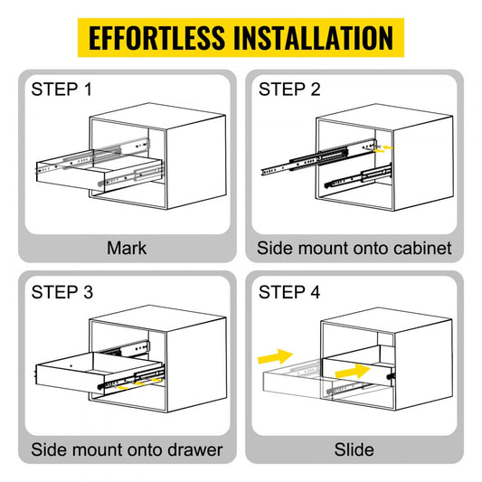 010453376080 - Heavy-Duty 40" Locking Drawer Slides for 500 lbs Load