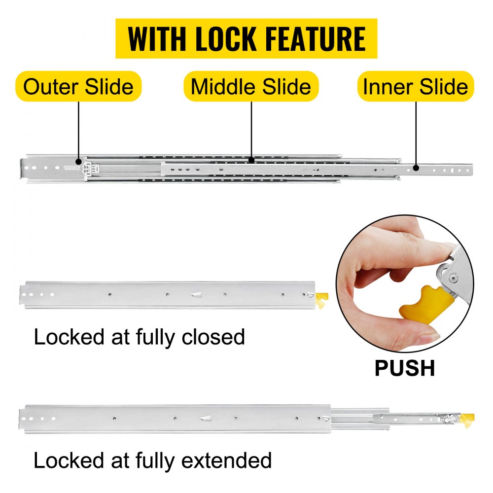 010824133597 - Heavy-Duty 60in Cold-Rolled Steel Drawer Slides