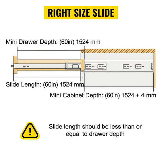 010824133597 - Heavy-Duty 60in Cold-Rolled Steel Drawer Slides