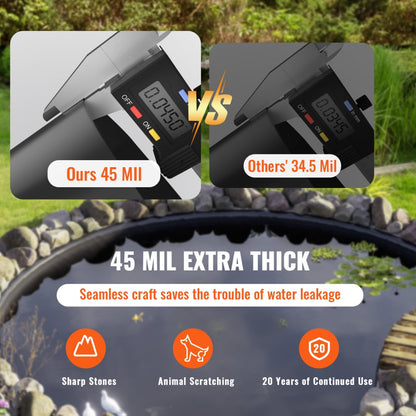 010850877026 - 10x15 ft EPDM Pond Liner for Aquatic Safety and Waterproofing