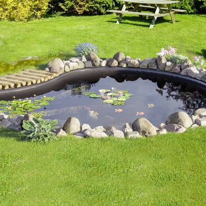010703496922 - 10x13 ft Durable Black Pond Liner for Koi and Fish Ponds