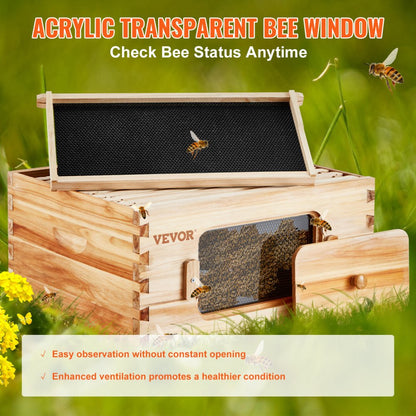 FX2 - Complete Cedar Bee Hive Starter Kit with Transparent Windows and 30 Frames