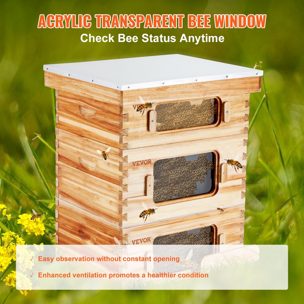 FX1+2 - 30 Frame Cedar Bee Hive Kit with Transparent Windows