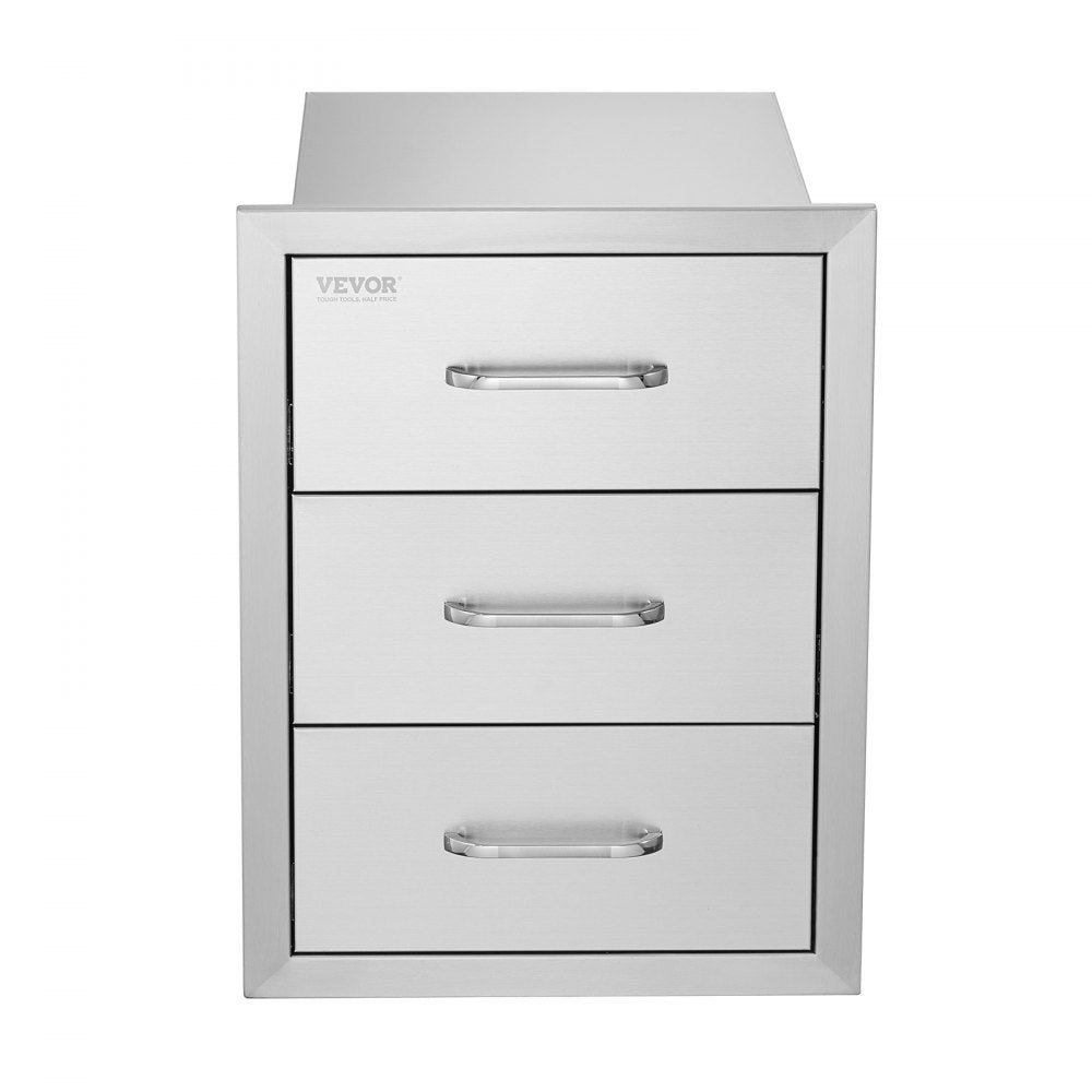 KM-CTG-2302-SKU5 - Stainless Steel 3-Tier Outdoor Kitchen Drawer for Easy Organization