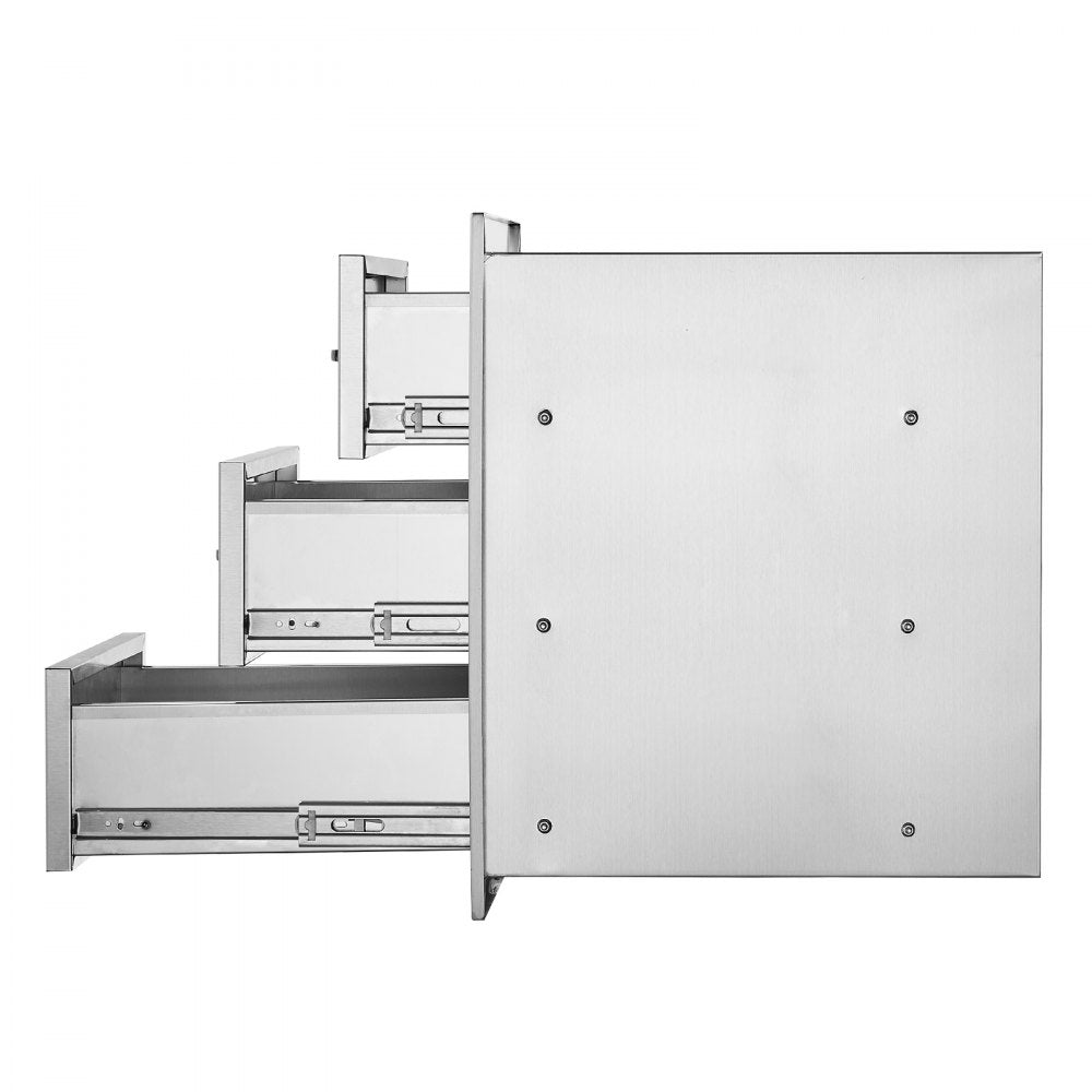 KM-CTG-2302-SKU5 - Stainless Steel 3-Tier Outdoor Kitchen Drawer for Easy Organization