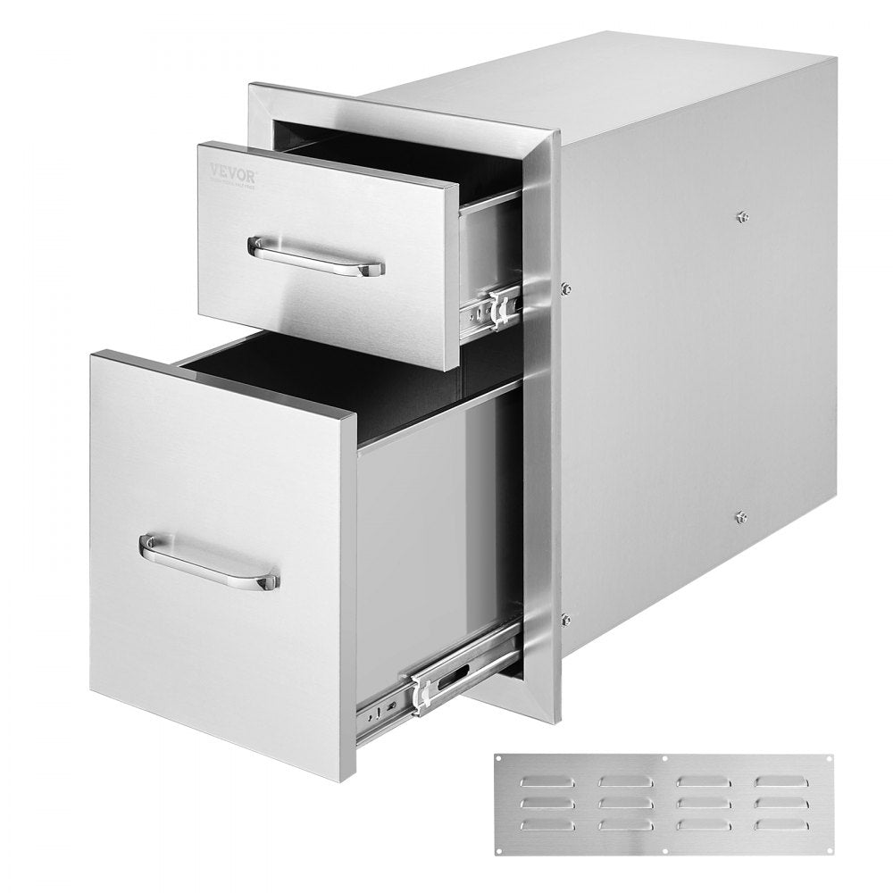KM-CTG-2302-SKU14 - Stainless Steel Outdoor Kitchen Drawers 13" W x 20.5" H