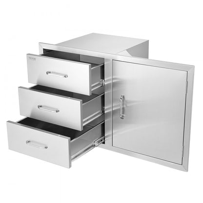 KM-CTG-2302-SKU18 Stainless Steel BBQ Drawer with Triple Storage Space