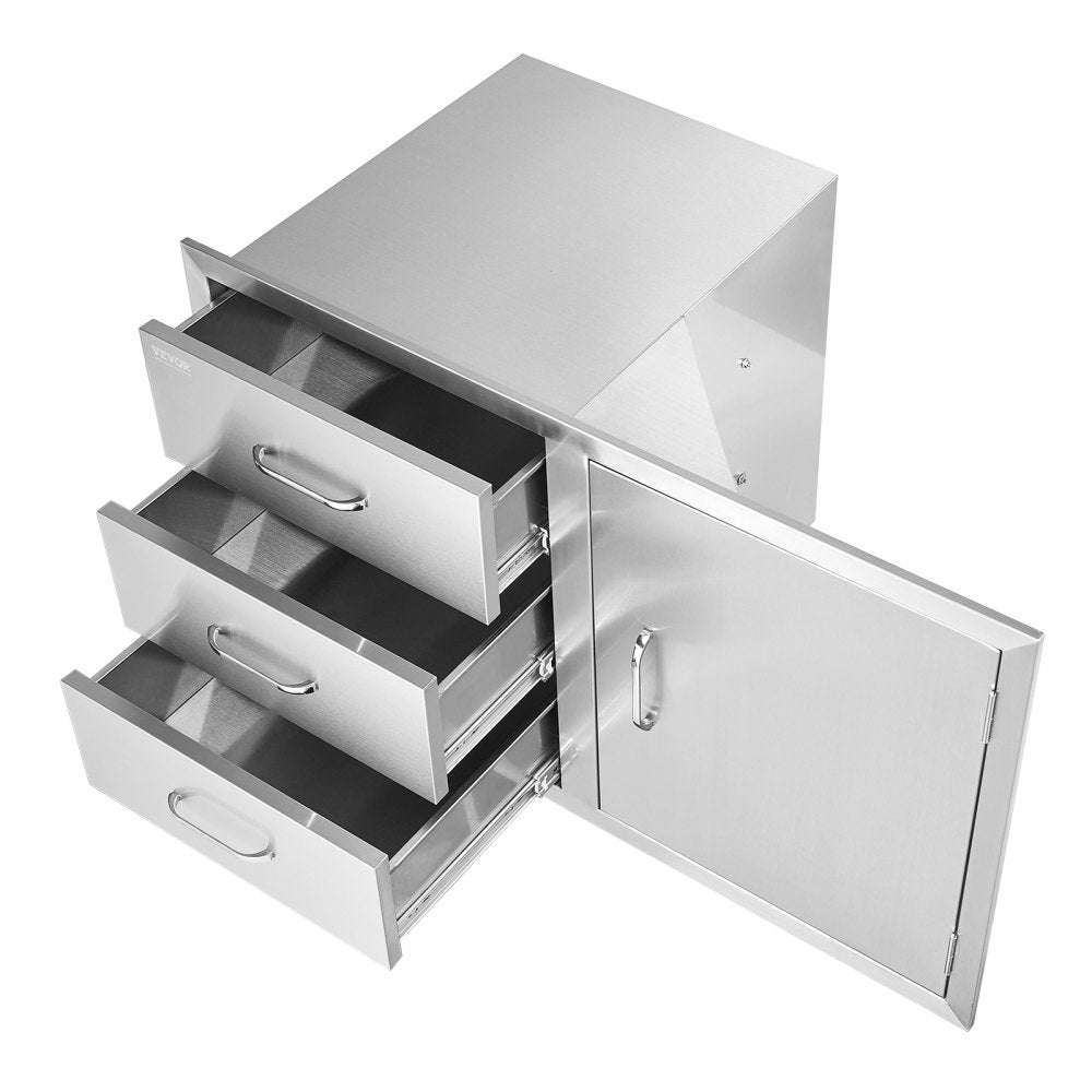 KM-CTG-2302-SKU18 Stainless Steel BBQ Drawer with Triple Storage Space
