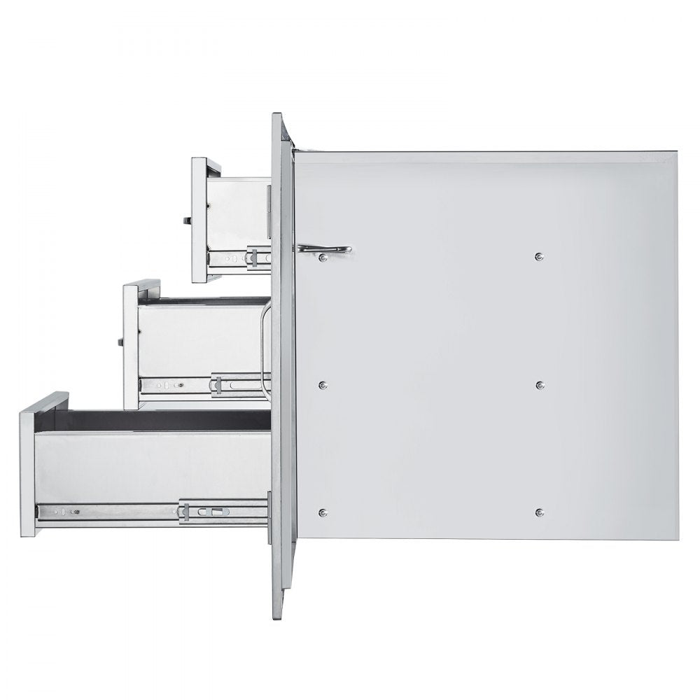 KM-CTG-2302-SKU18 Stainless Steel BBQ Drawer with Triple Storage Space