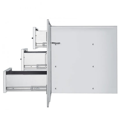 KM-CTG-2302-SKU18 Stainless Steel BBQ Drawer with Triple Storage Space