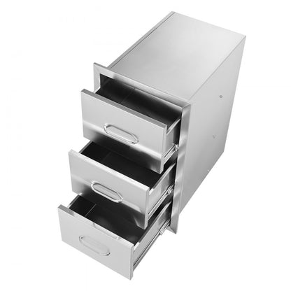 KM-CTG-2302-SKU2 - 3-Tier Stainless Steel BBQ Drawers with Silent Sliding Rails