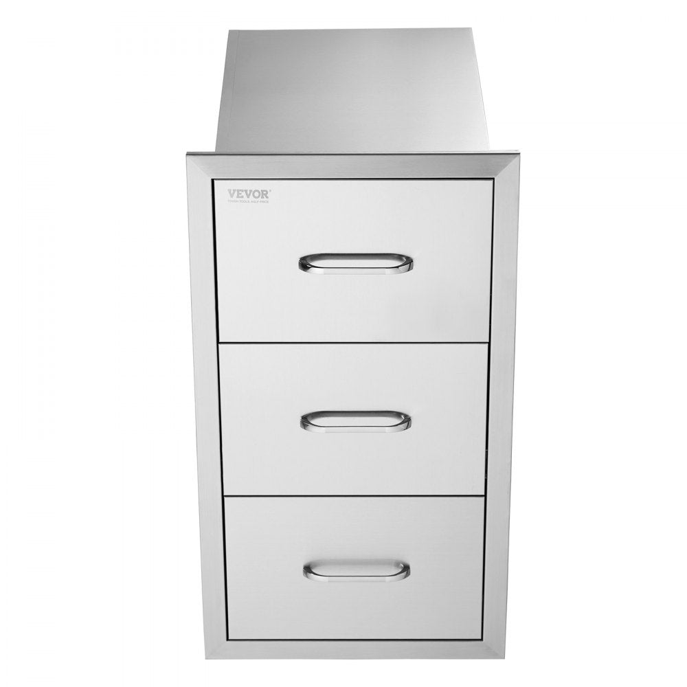 KM-CTG-2302-SKU2 - 3-Tier Stainless Steel BBQ Drawers with Silent Sliding Rails